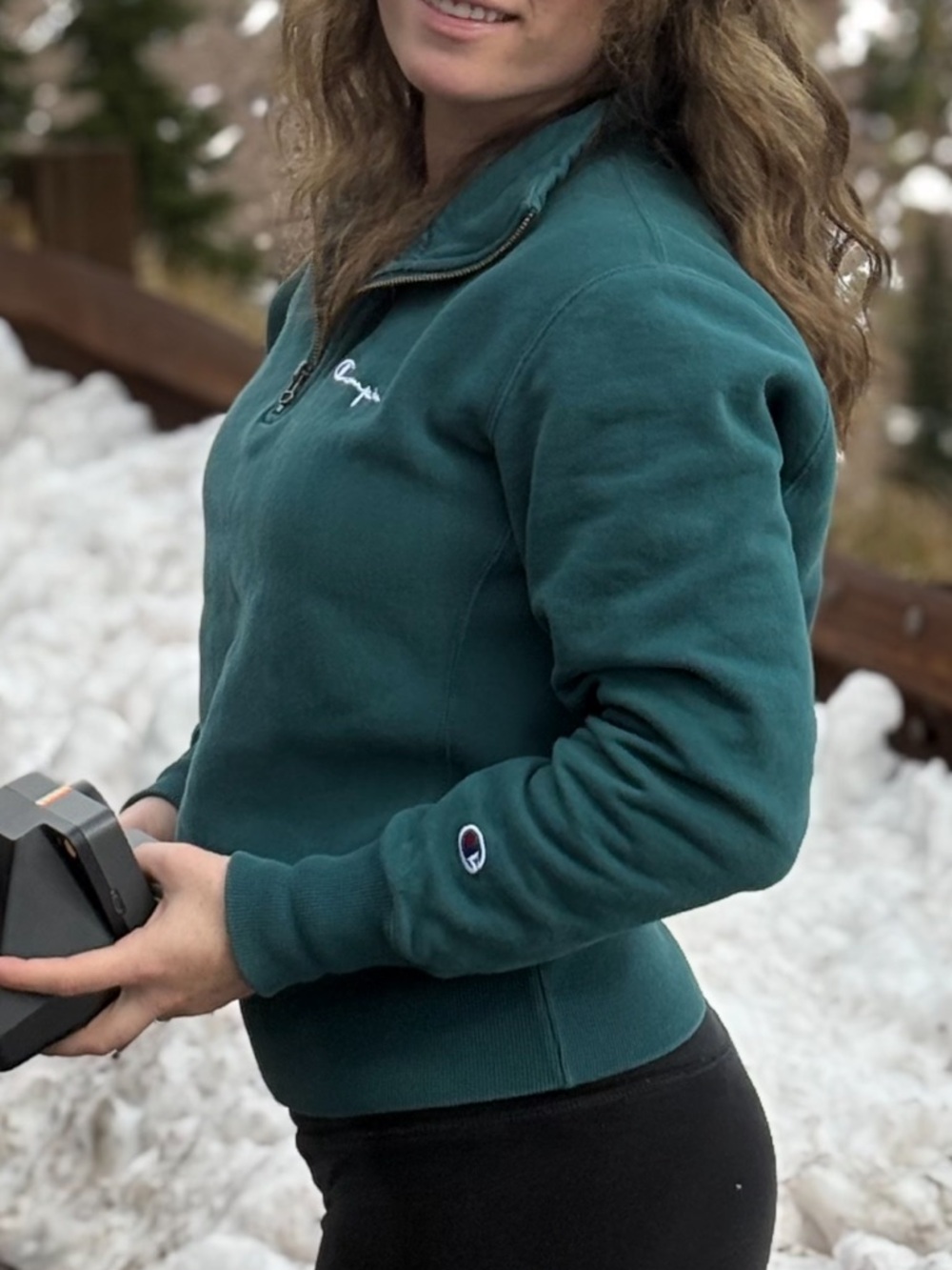Champion Teal Quarter Zip Pullover Sweatshirt